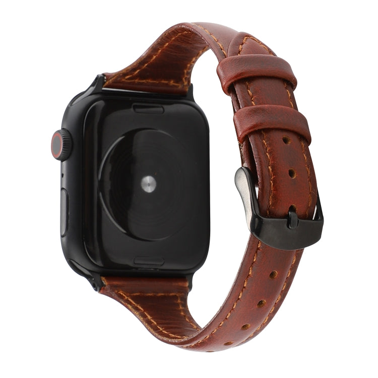 Bracelet en cuir véritable texturé Crazy Horse, pour Apple Watch Series 7 41 mm / 6 & SE & 5 & 4 40 mm / 3 & 2 & 1 38 mm, pour Apple Watch Series 8 & 7 41 mm / SE 2 & 6 & SE & 5 & 4 40 mm / 3 & 2 & 1 38 mm